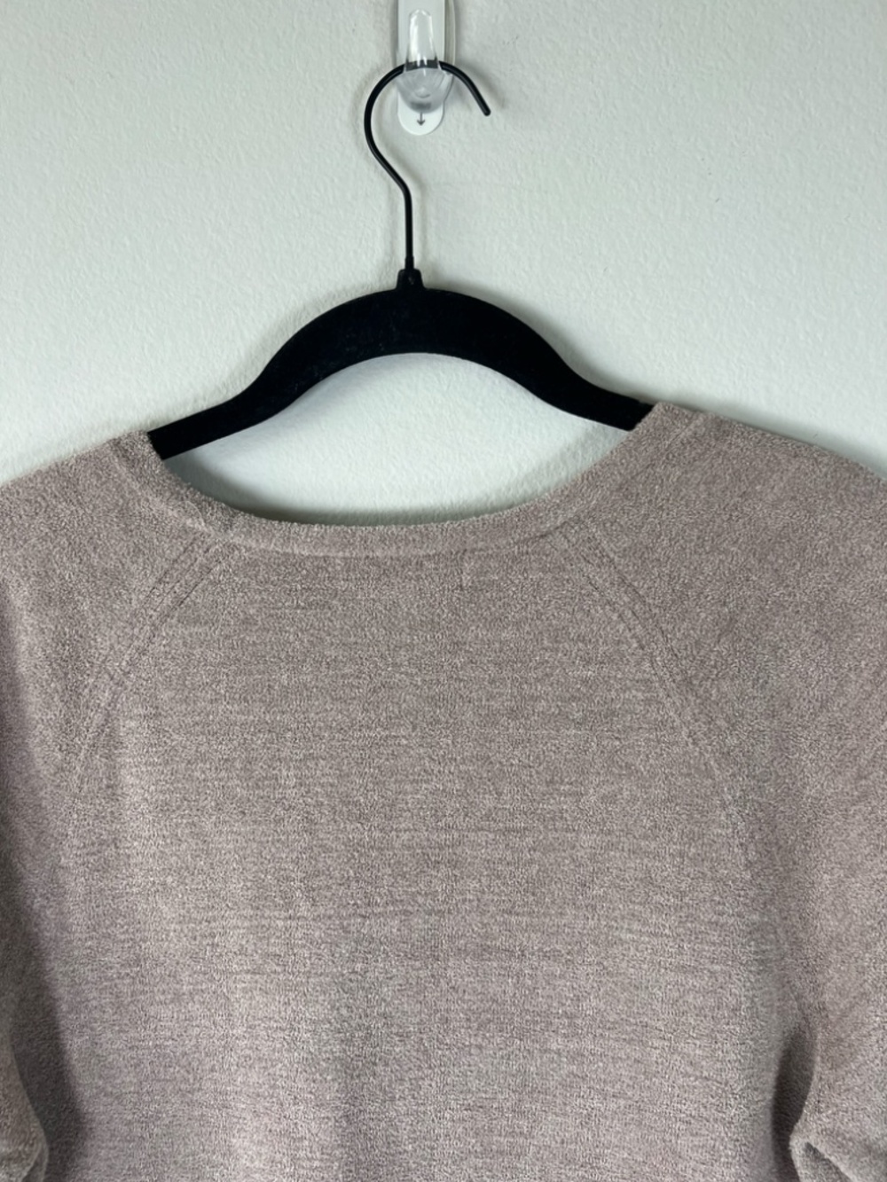 Barefoot Dreams CozyChic Ultra Lite V-Neck Shirt Sweater Beach Rock Tan Fall  XS - Picture 10 of 12